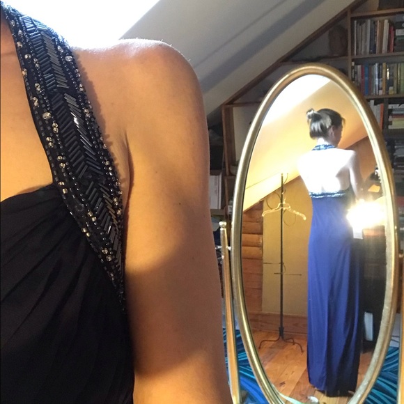 JS Boutique Navy Sequin Halter Gown, NWT, 4 - Picture 15 of 16